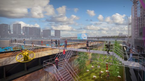 Rotterdam Architectuur Maand Natte Stad Drijvend festivalhart in de Maashaven Studio Marco Vermeulen